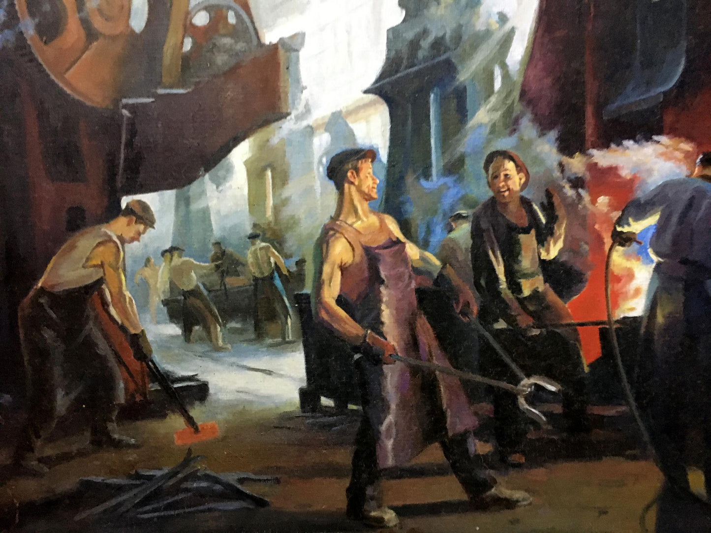 Oil painting Factory everyday life Vl. Tverdokhleb