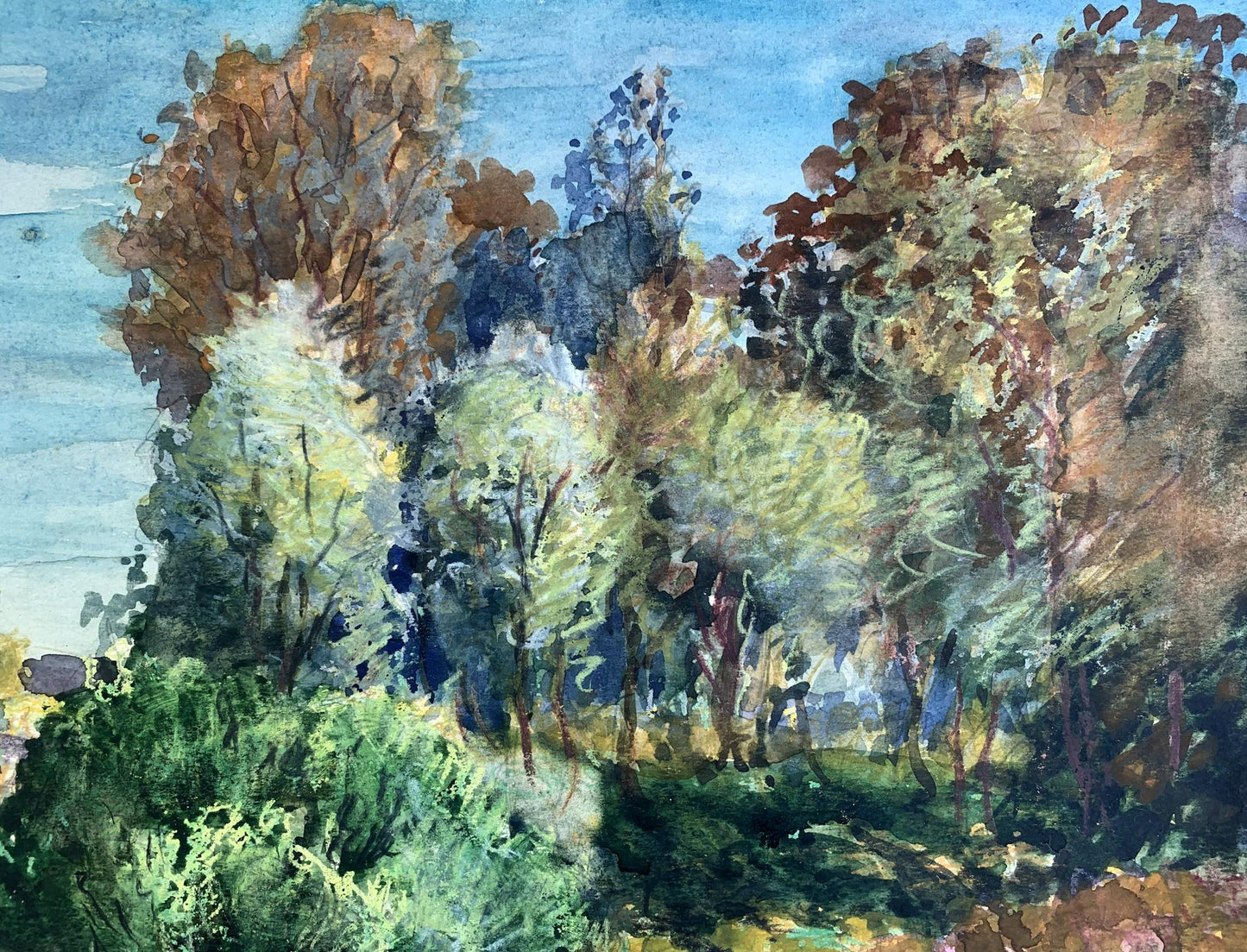 Watercolor painting Forest park A. G. Cherkas