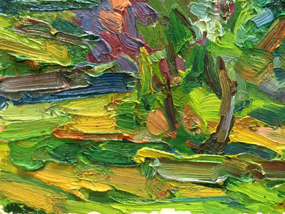 Abstract oil painting Green garden Sergey Dupliy