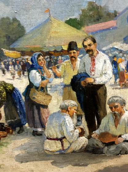 Oil painting Ilyinsky fair in Romny Dubinchuk Victor