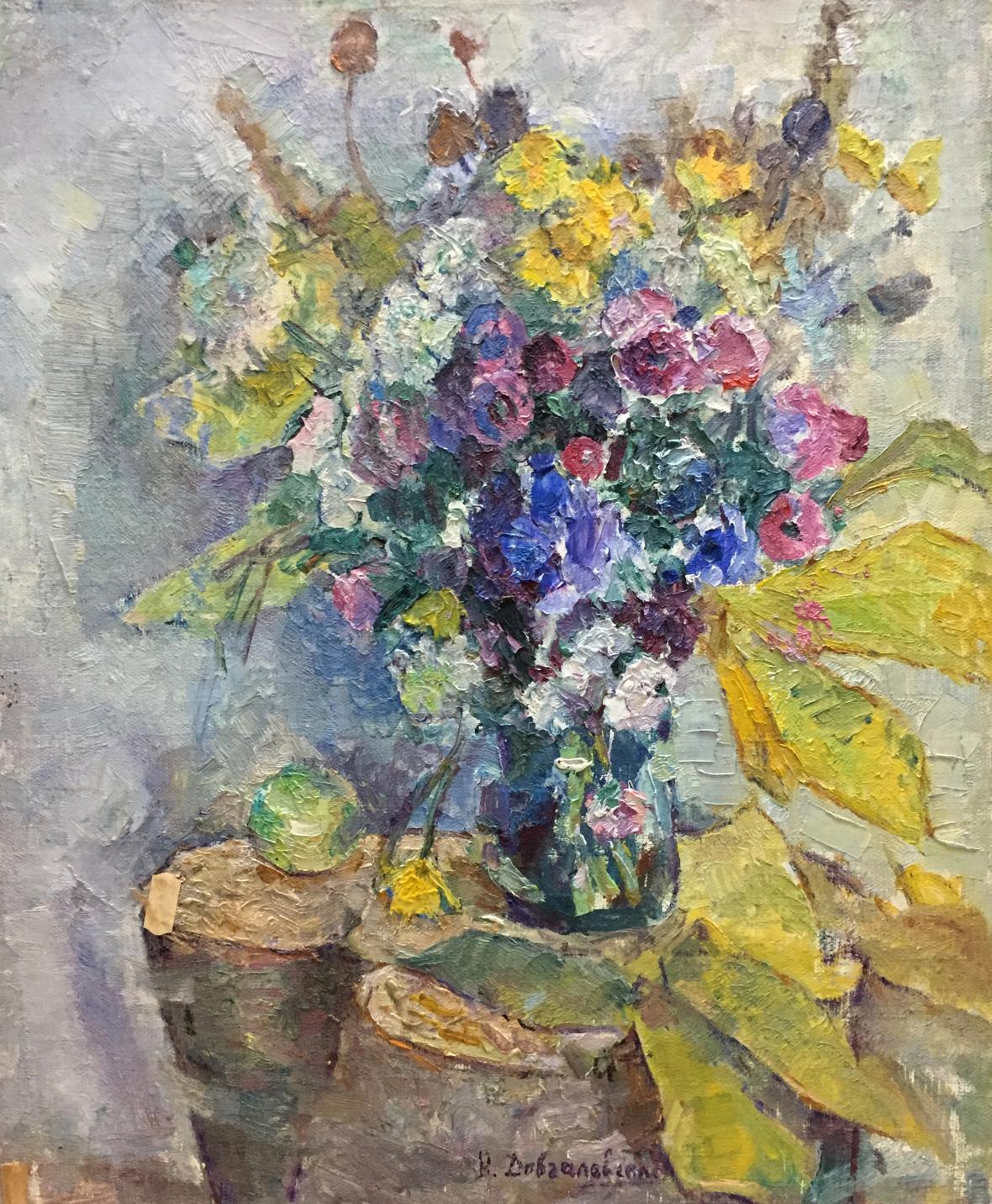 Oil painting Flowers Vera Dovgalevskaya