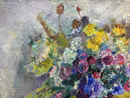 Oil painting Flowers Vera Dovgalevskaya