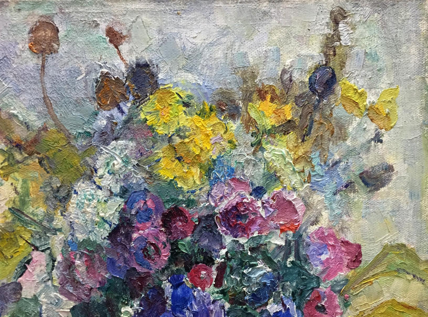 Oil painting Flowers Vera Dovgalevskaya