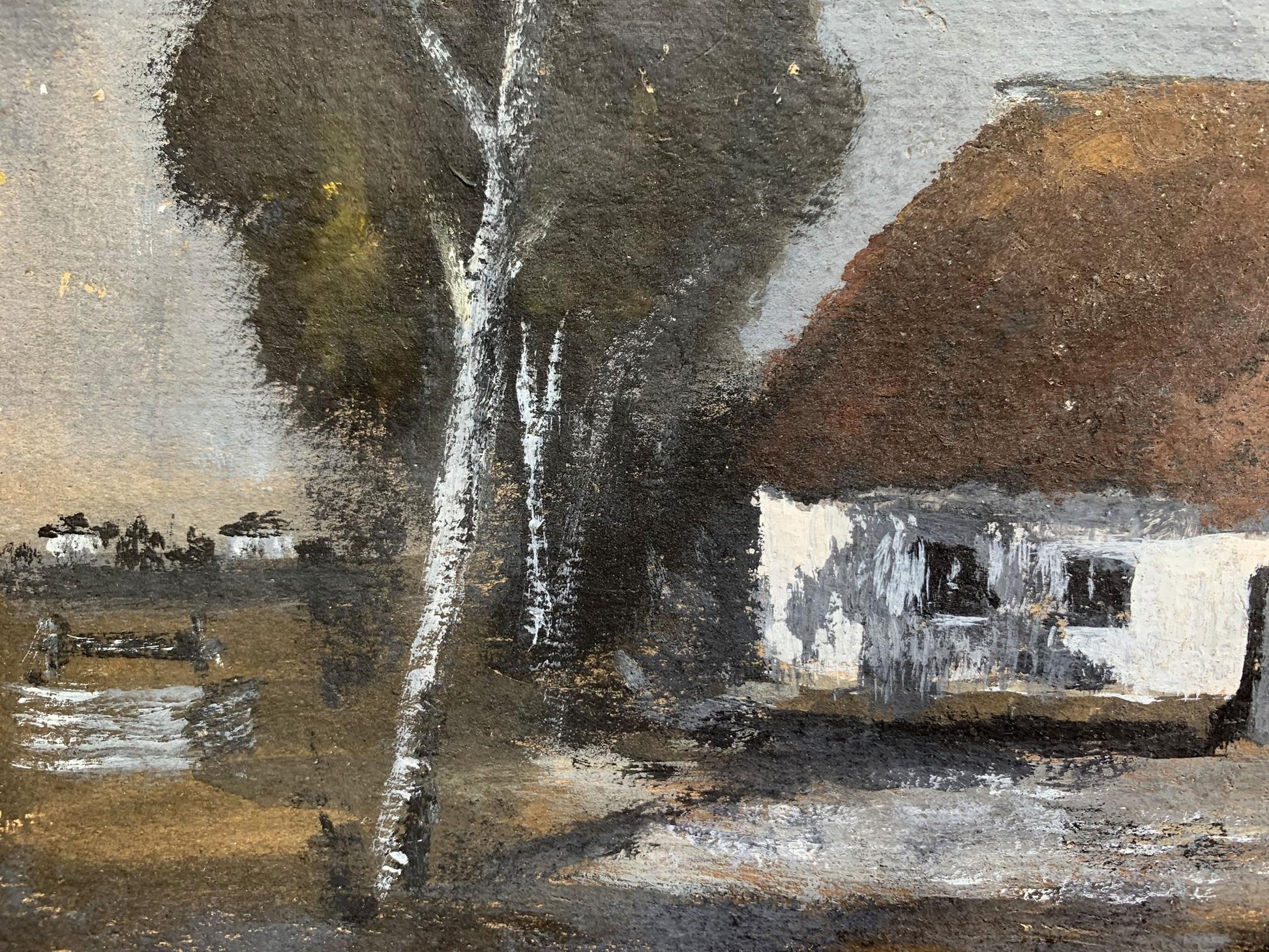Landscape with a House is captured in an oil painting by Alexander Khorov
