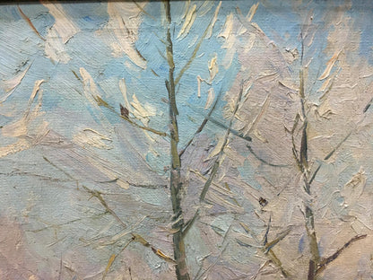 A Frosty Scene: Matvey Kogan-Shats' Oil Interpretation of the Snowy Forest