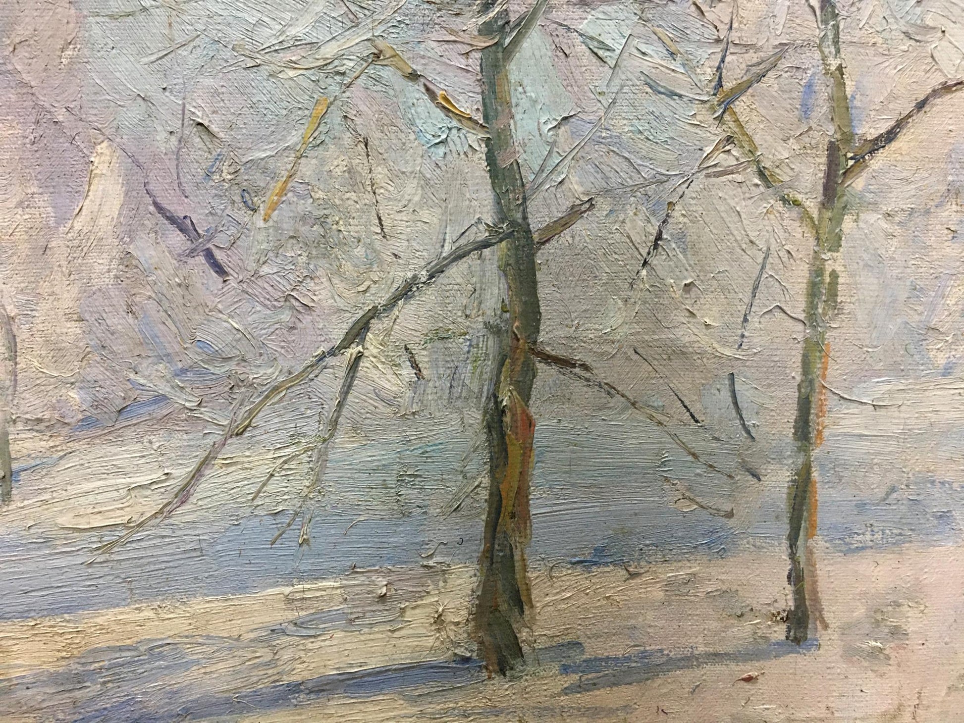 The Serenity of Snow: Matvey Kogan-Shats' Oil Painting of the Winter Forest