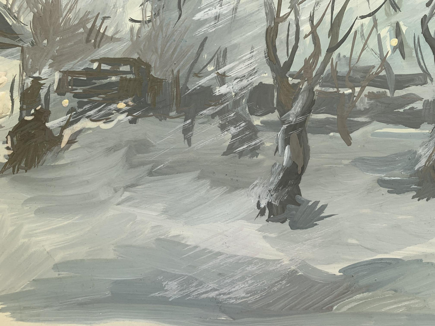 Watecolor painting Winter morning Alexander Arkadievich Litvinov