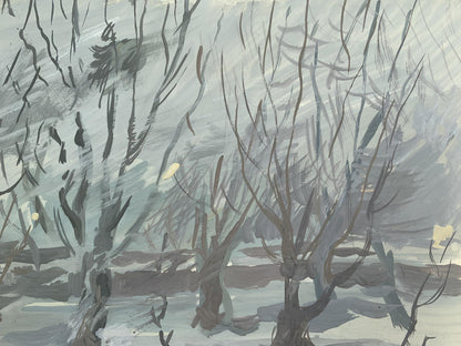 Watecolor painting Winter morning Alexander Arkadievich Litvinov