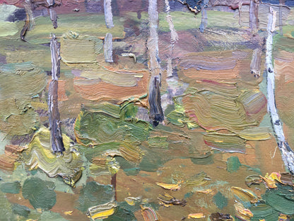 Oil painting Twilight in the forest Bloshenko Anatoly Mikhailovich
