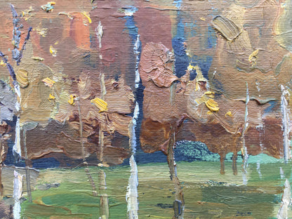 Oil painting Twilight in the forest Bloshenko Anatoly Mikhailovich