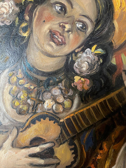 oil girl painting art