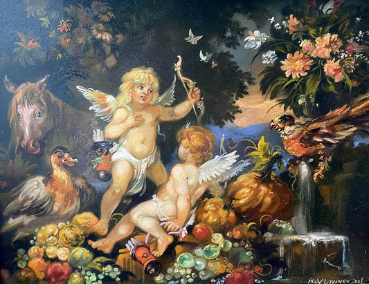 oil painting Cupids and Pegasus buy