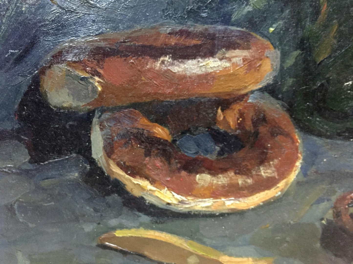 Oil painting Still life with bagels Khorov Alexander