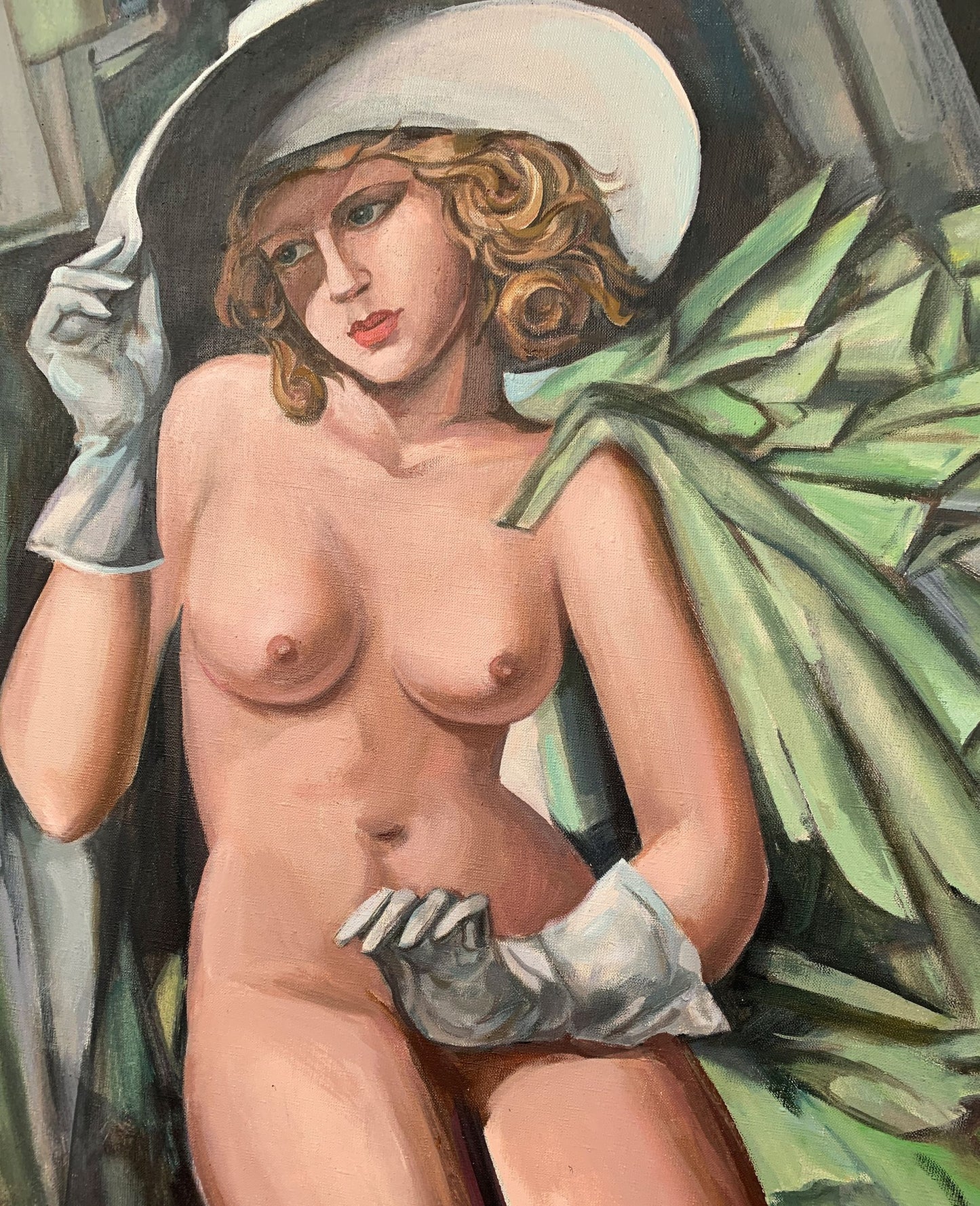 Oil painting lady in glovesMikhailichenko Sergey Viktorovich