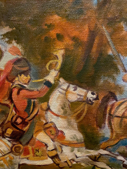 Oil painting Hunting Alexander Arkadievich Litvinov