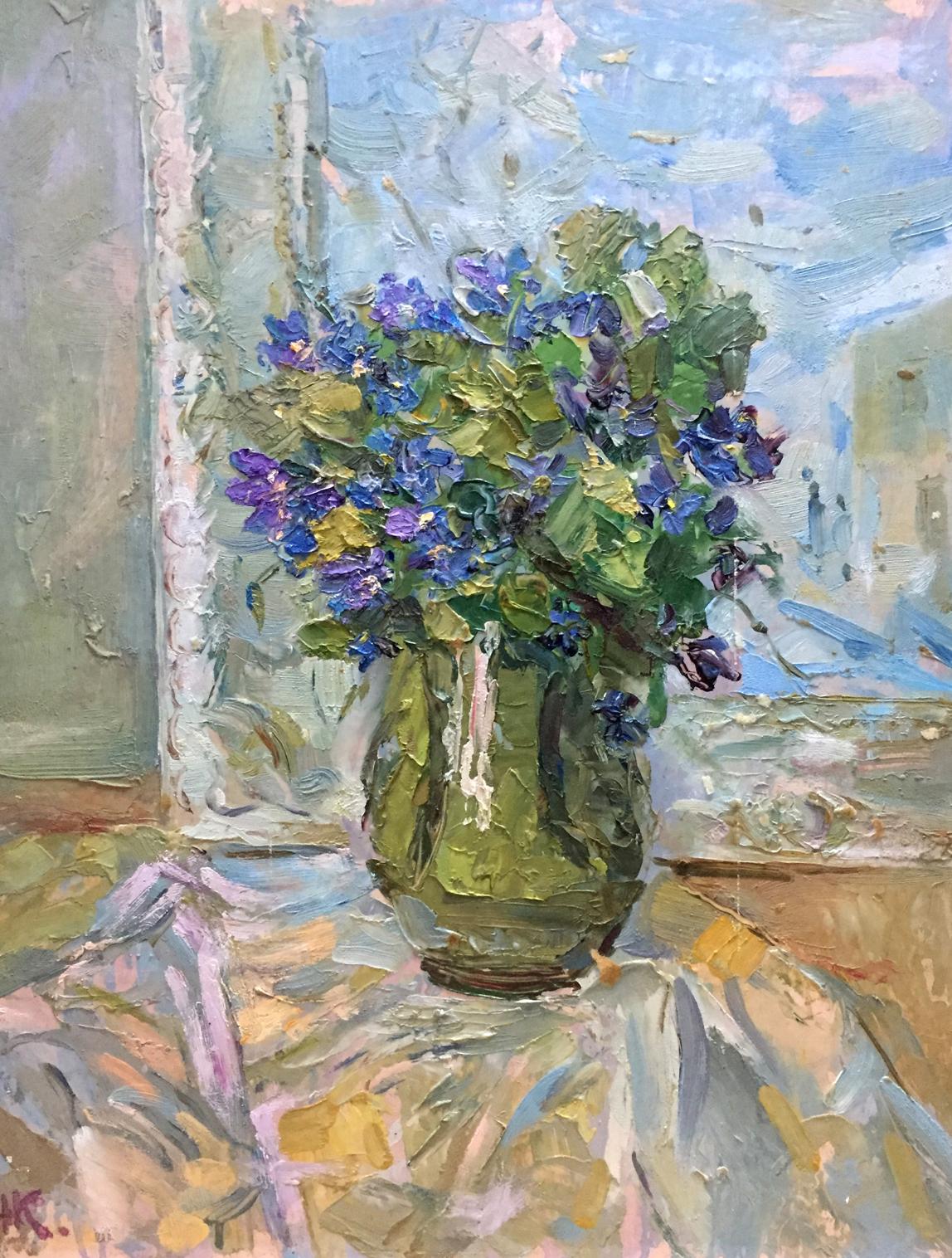 Oil painting Flower by the window Kalashnik Nikolai Fedorovich