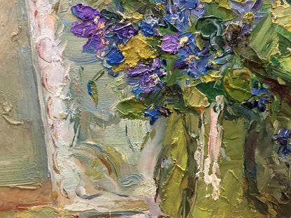 Oil painting Flower by the window Kalashnik Nikolai Fedorovich