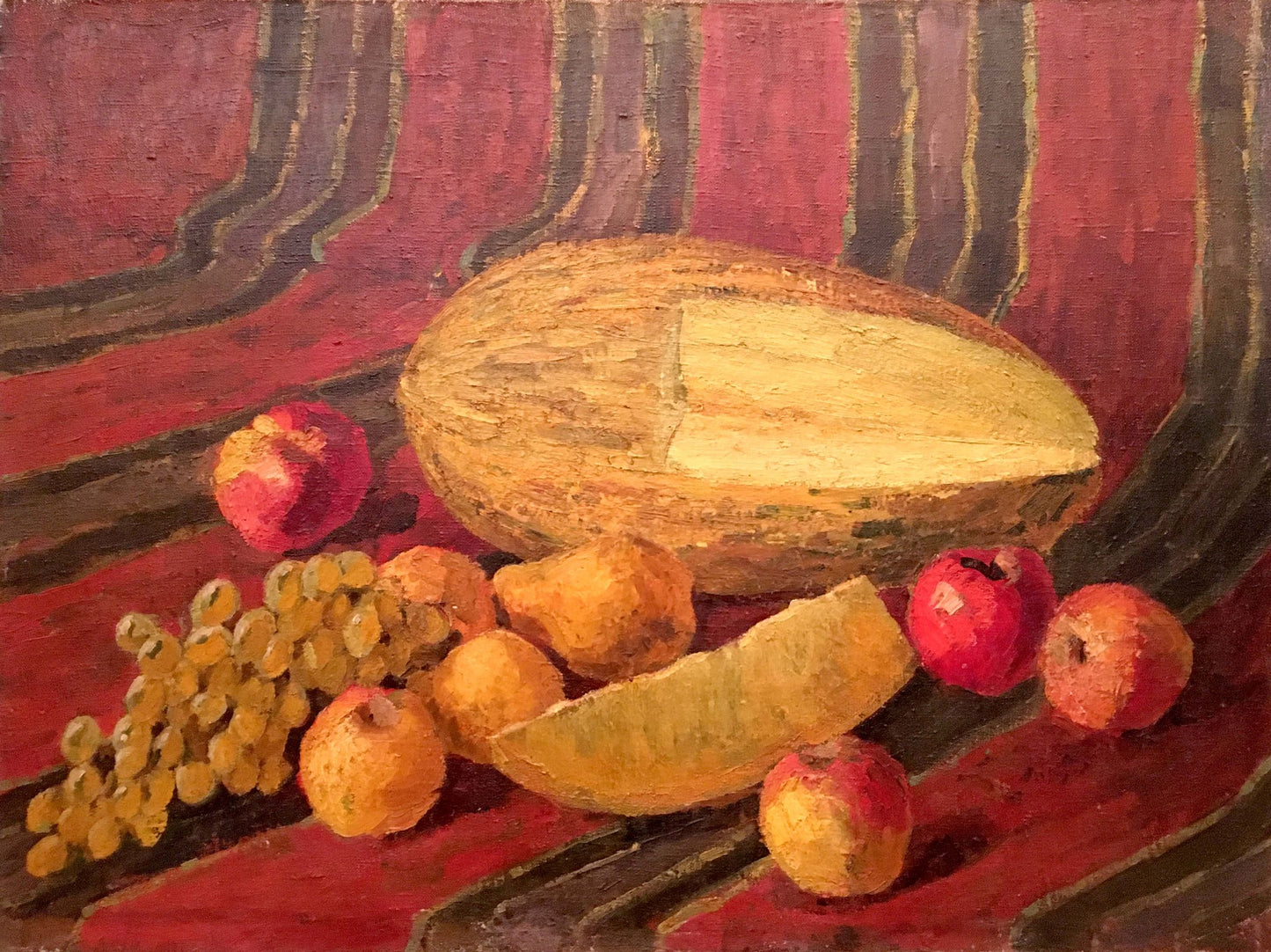 Oil painting Still life with melon