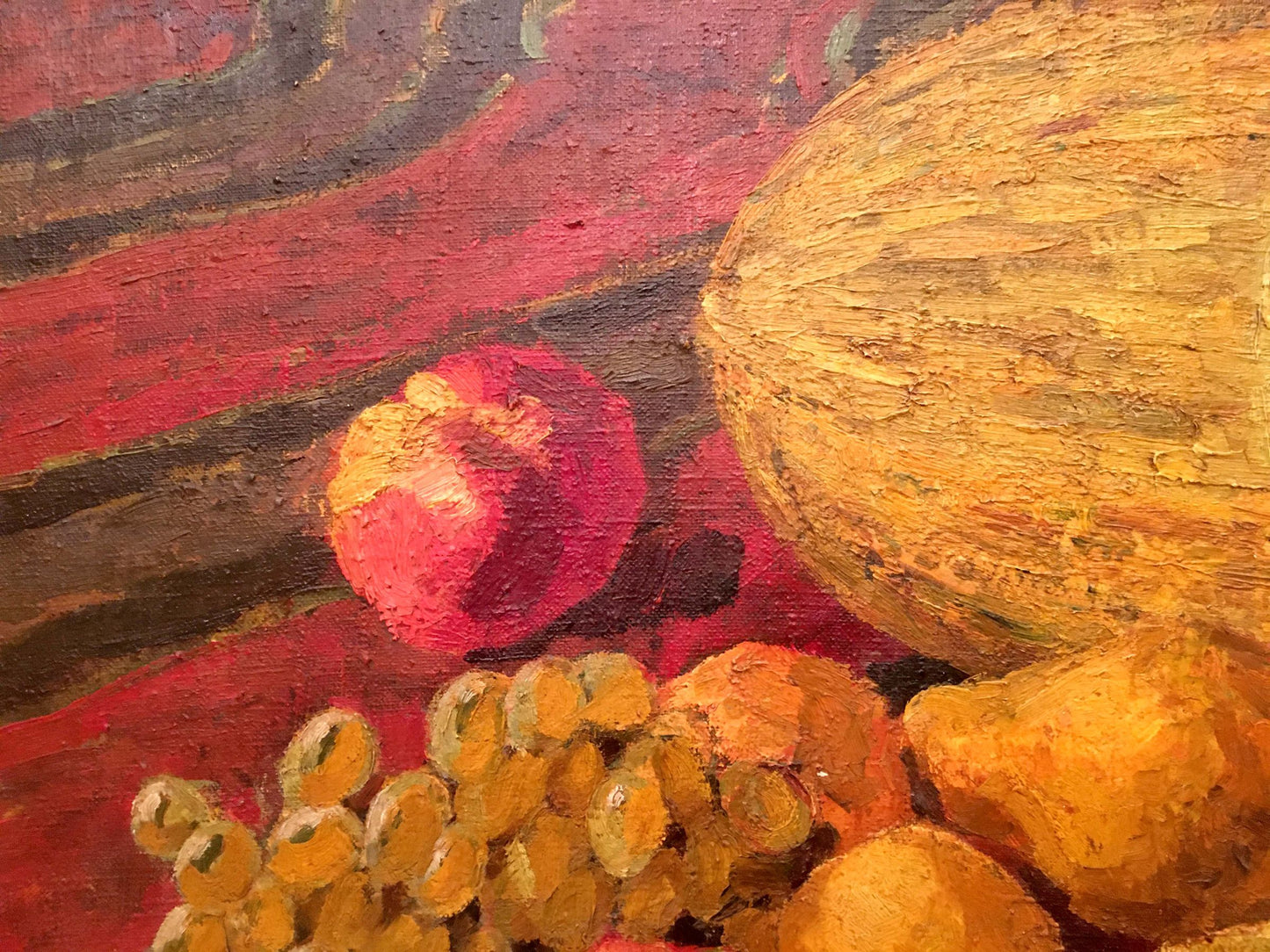 Oil painting Still life with melon