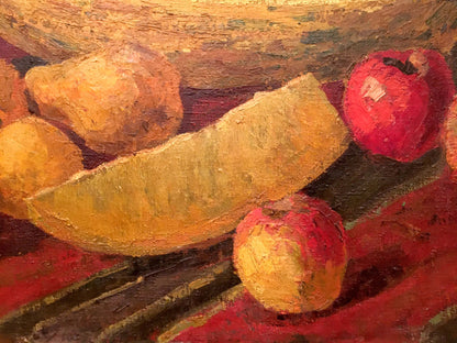 Oil painting Still life with melon