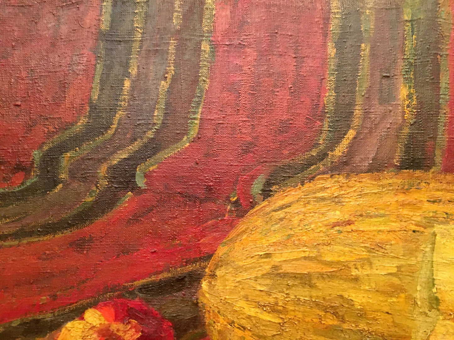 Oil painting Still life with melon