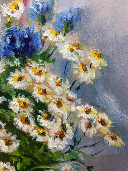 Double oil painting Daisies Pidgayko Lev Sergeevich