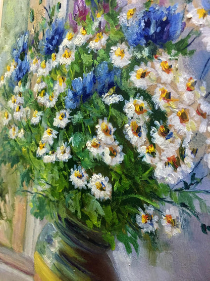 Double oil painting Daisies Pidgayko Lev Sergeevich