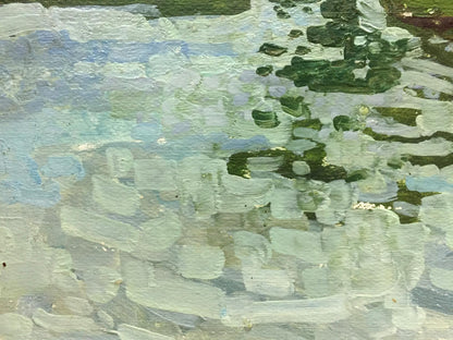 Victor Kirillovich Gaiduk's Oil Creation: The Tranquil Waterscape