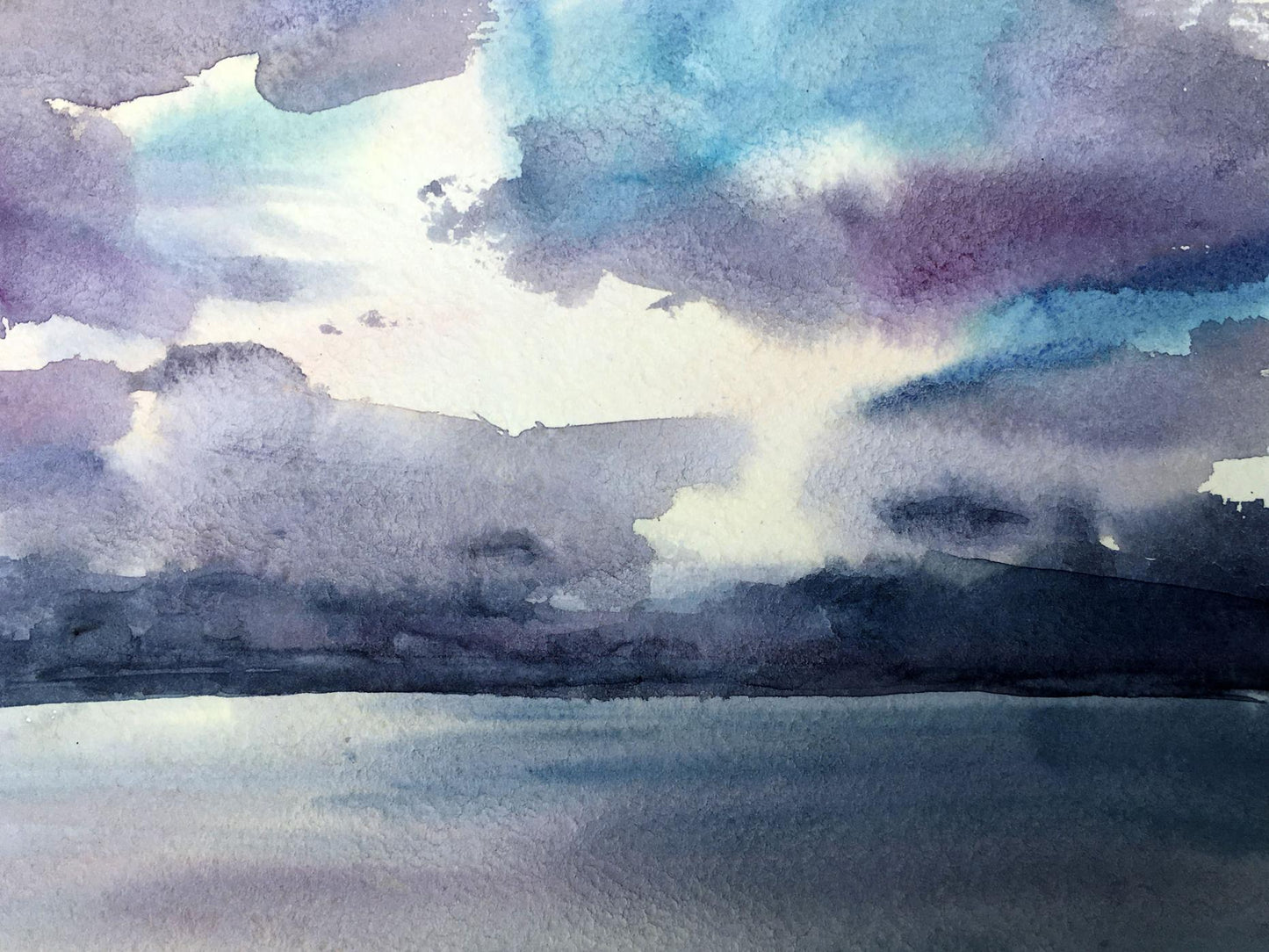 Watercolor painting Lonely shore Viktor Mikhailichenko
