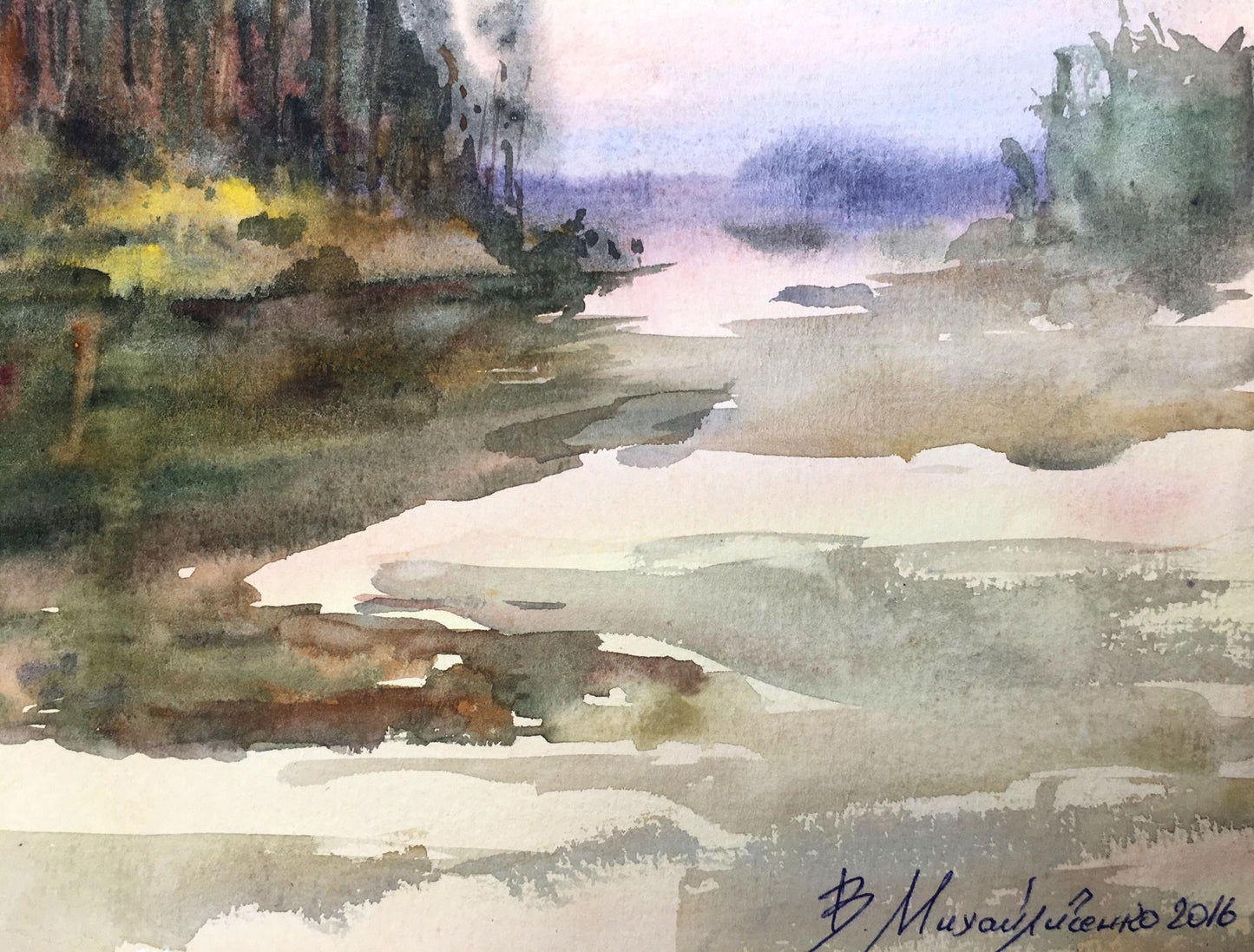 Watercolor painting Autumn has come Viktor Mikhailichenko