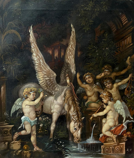 Oil painting Pegasus and Cupids buy