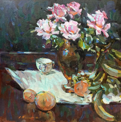 Oil painting Roses Bakaev Sergey Ivanovich