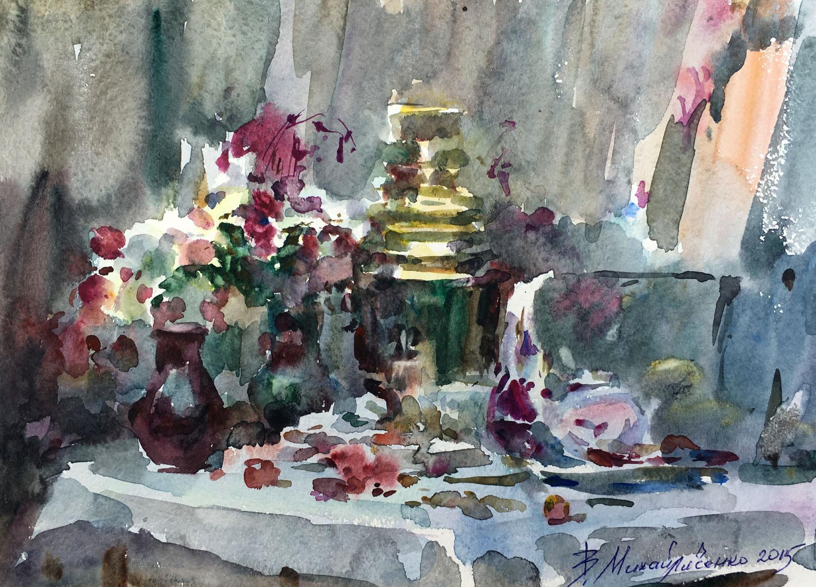 Watercolor painting Sweet still life Viktor Mikhailichenko