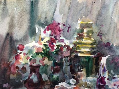 Watercolor painting Sweet still life Viktor Mikhailichenko