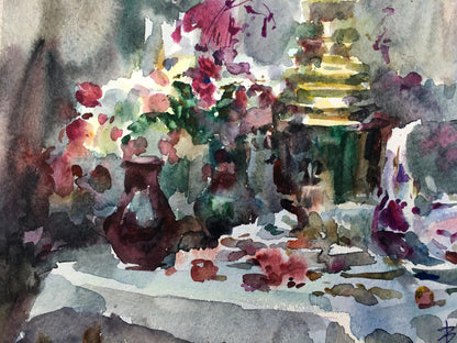 Watercolor painting Sweet still life Viktor Mikhailichenko