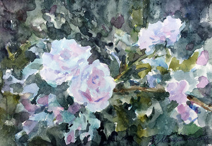 Watercolor painting Roses Viktor Mikhailichenko