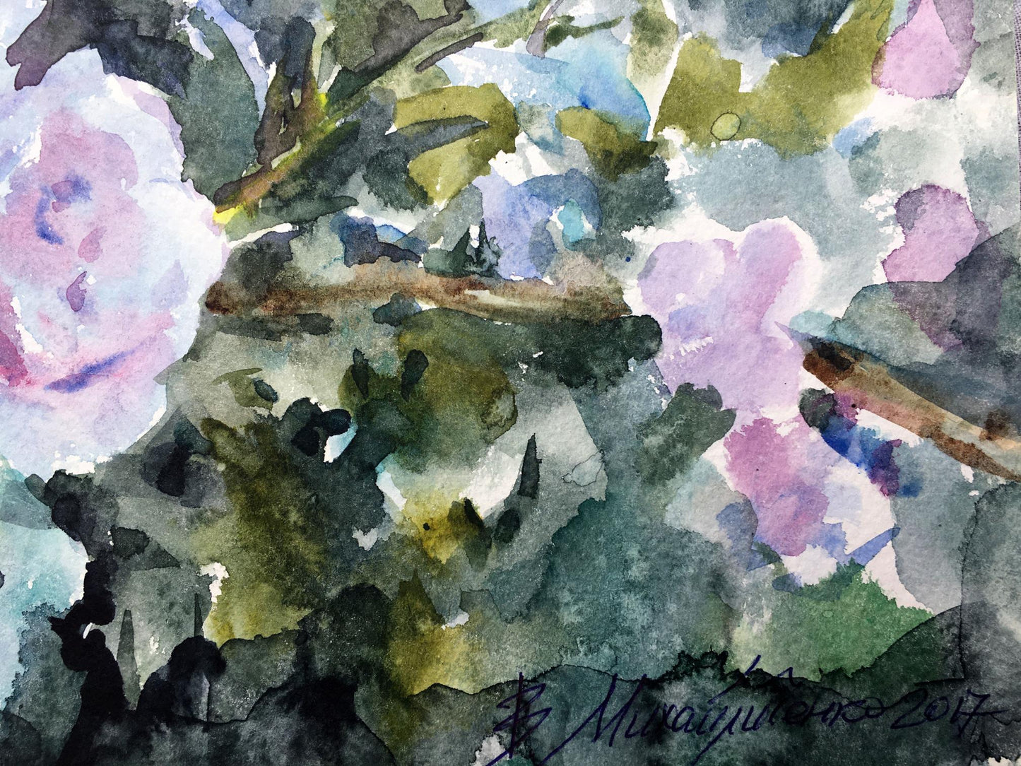 Watercolor painting Roses Viktor Mikhailichenko