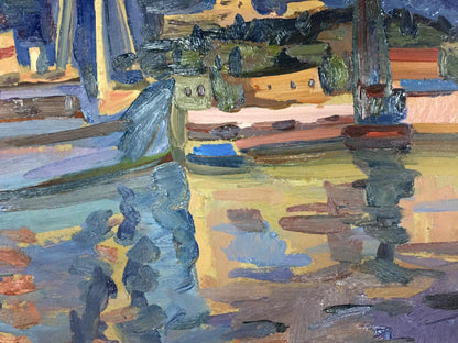 Oil painting In the port Karelin Vyacheslav Dmitrievich