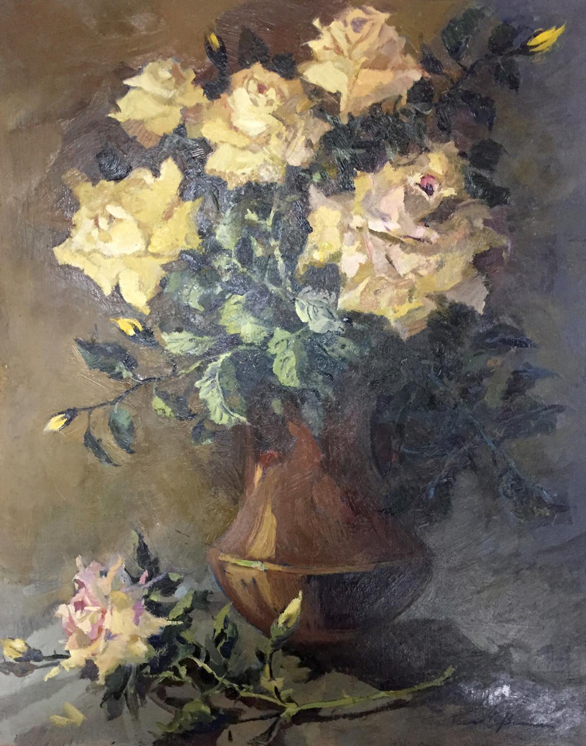 Oil painting Yellow roses Vol'shteyn Moisey L'vovich