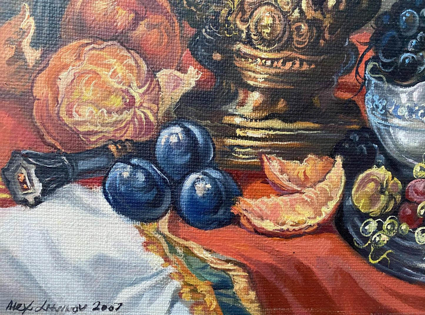 Oil painting Still life with sweets Alexander Arkadievich Litvinov