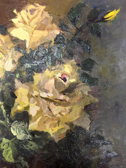Oil painting Yellow roses Vol'shteyn Moisey L'vovich