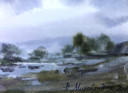 Watercolor painting After a rainy day Viktor Mikhailichenko
