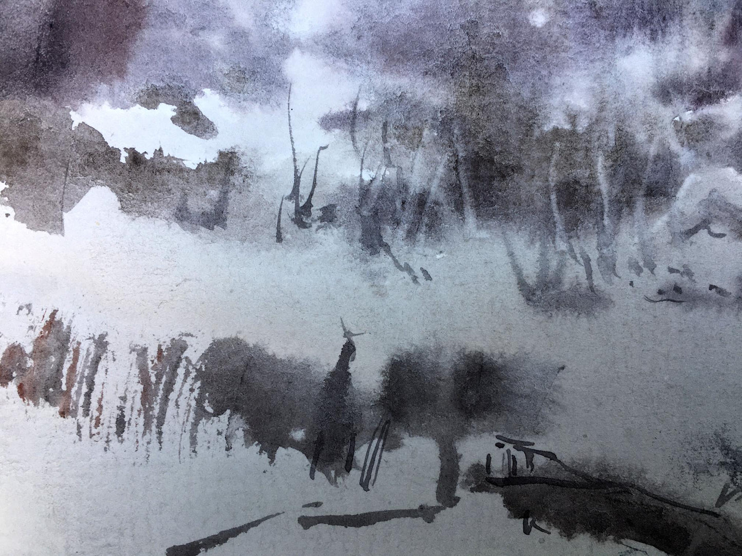 Viktor Mikhailichenko's watercolor painting depicts the essence of swamps
