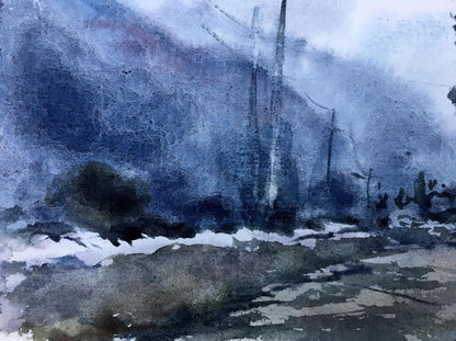 Watercolor painting In the fog Viktor Mikhailichenko