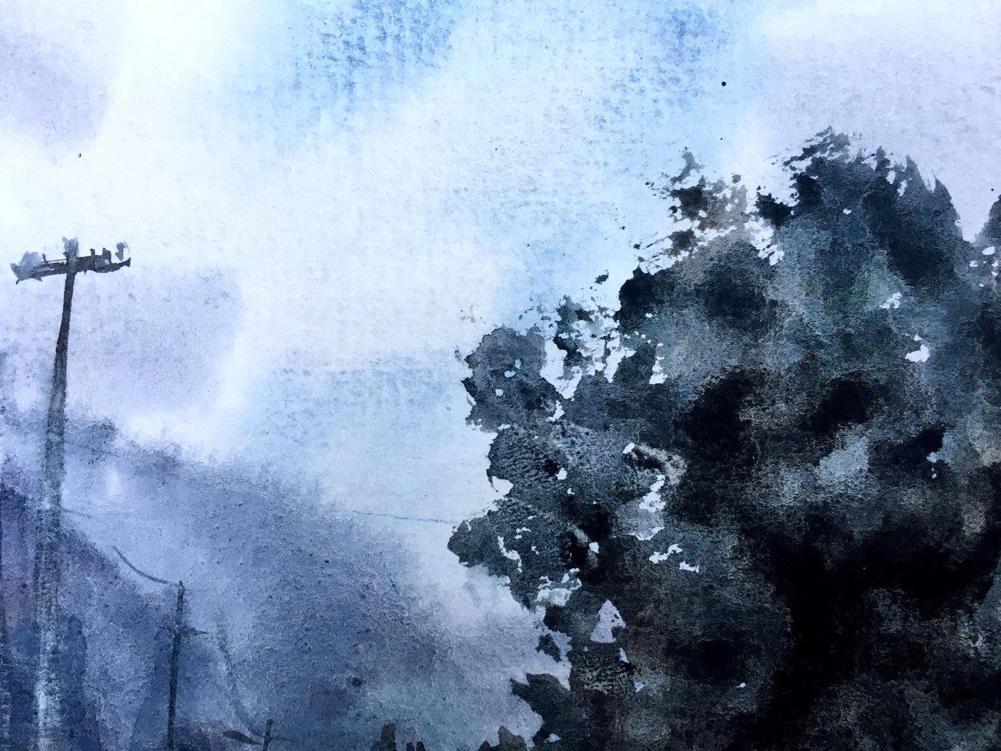 Watercolor painting In the fog Viktor Mikhailichenko