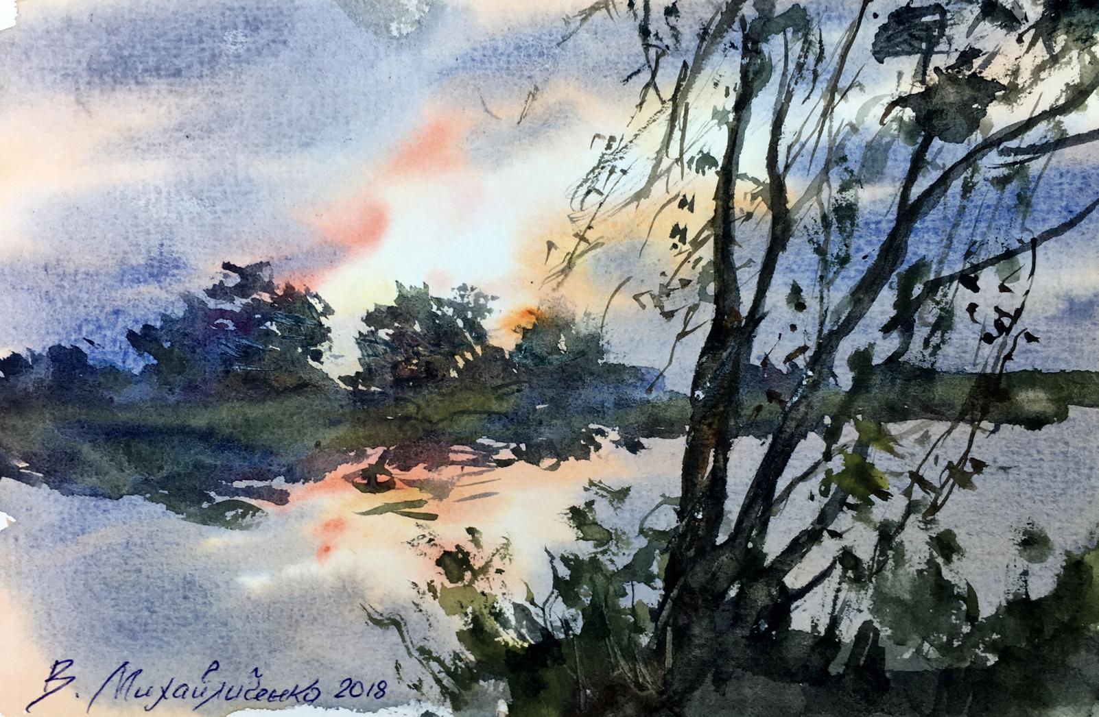 Watercolor painting A glimpse of light Viktor Mikhailichenko