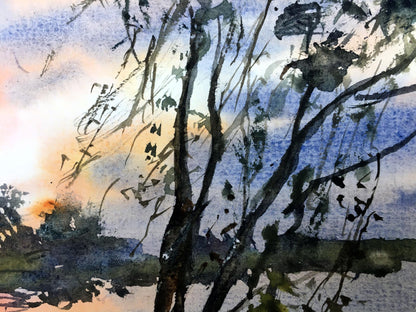 Watercolor painting A glimpse of light Viktor Mikhailichenko