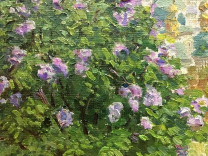 Oil painting Purple flowers Les' Tamara Semenovna