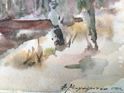 Watercolor series on paper "Flight" by Alexander Arkadievich Litvinov