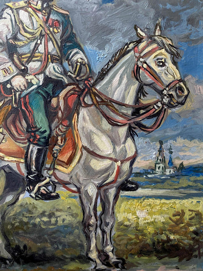 oil portrait horses